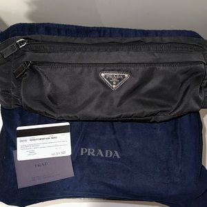 Prada Tessuto Montagna Belt Bag Black